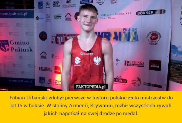 
    Fabian Urbański zdobył pierwsze w historii polskie złoto mistrzostw do