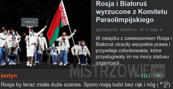 
    
			Rosja i Białoruś wyrzucone z Komitetu Paraolimpijskiego					