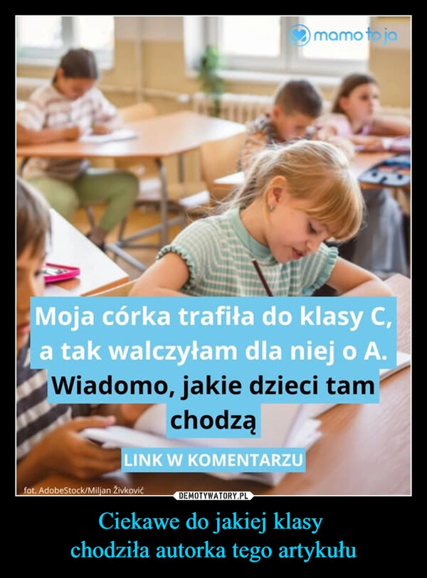 
    Ciekawe do jakiej klasy 
chodziła autorka tego artykułu
