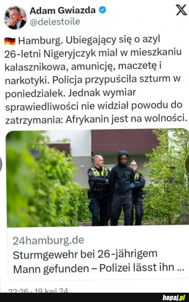 
    "Widocznie nie miał żadnych prawicowych ulotek"