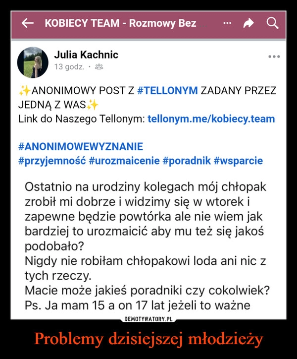 
    Problemy dzisiejszej młodzieży