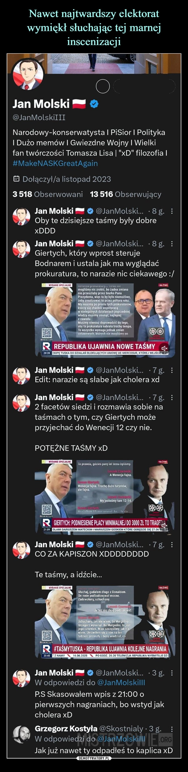
    Nawet najtwardszy elektorat wymiękł słuchając tej marnej inscenizacji