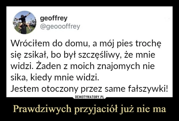 
    Prawdziwych przyjaciół już nie ma