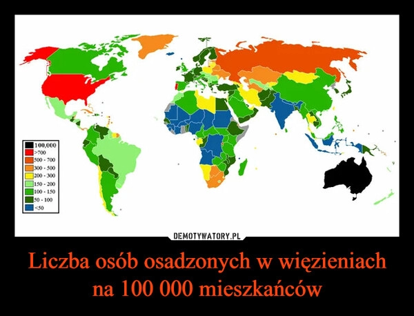 
    Liczba osób osadzonych w więzieniach na 100 000 mieszkańców