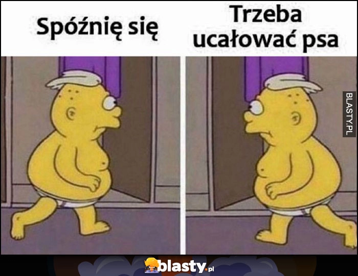 
    Spóźnię się vs trzeba ucałować psa Simpsonowie