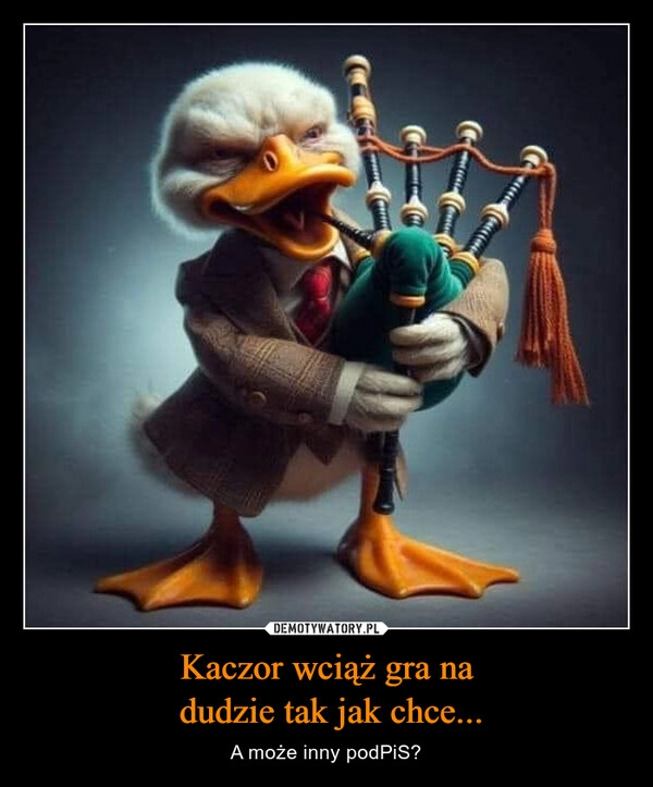 
    Kaczor wciąż gra na
 dudzie tak jak chce...