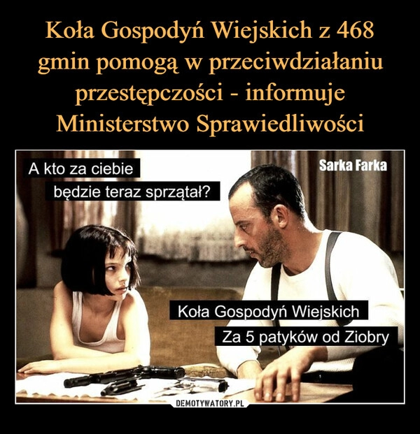 
    Koła Gospodyń Wiejskich z 468 gmin pomogą w przeciwdziałaniu przestępczości - informuje Ministerstwo Sprawiedliwości