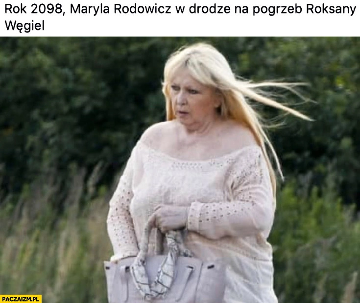 
    Rok 2098 Maryla Rodowicz w drodze na pogrzeb Roksany Węgiel
