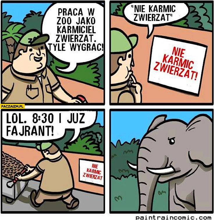 
    Karmiciel zwierząt nie karmić zwierząt fajrant