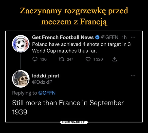 
    
Zaczynamy rozgrzewkę przed meczem z Francją 