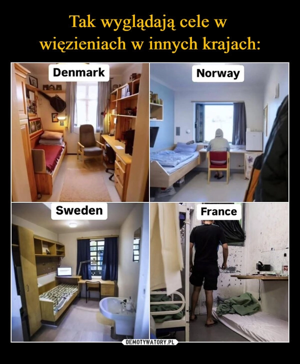 
    Tak wyglądają cele w 
więzieniach w innych krajach: