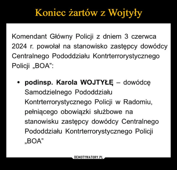 
    Koniec żartów z Wojtyły