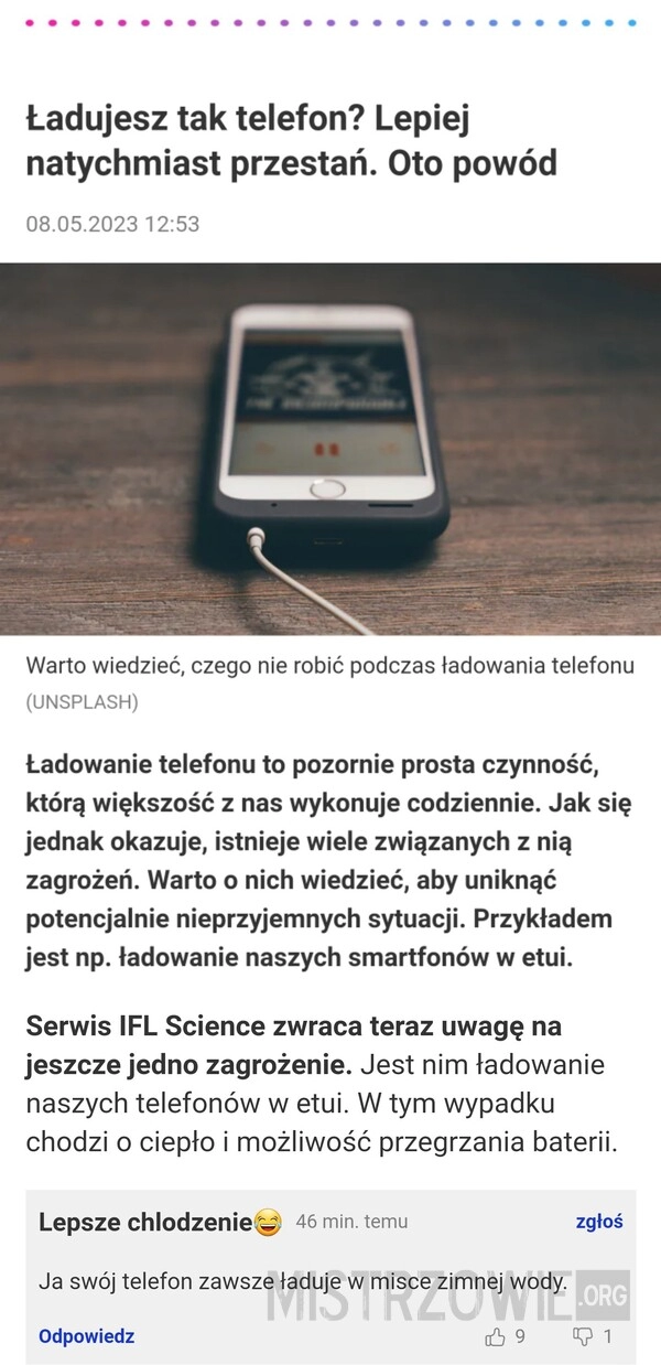 
    Ładowanie telefonu