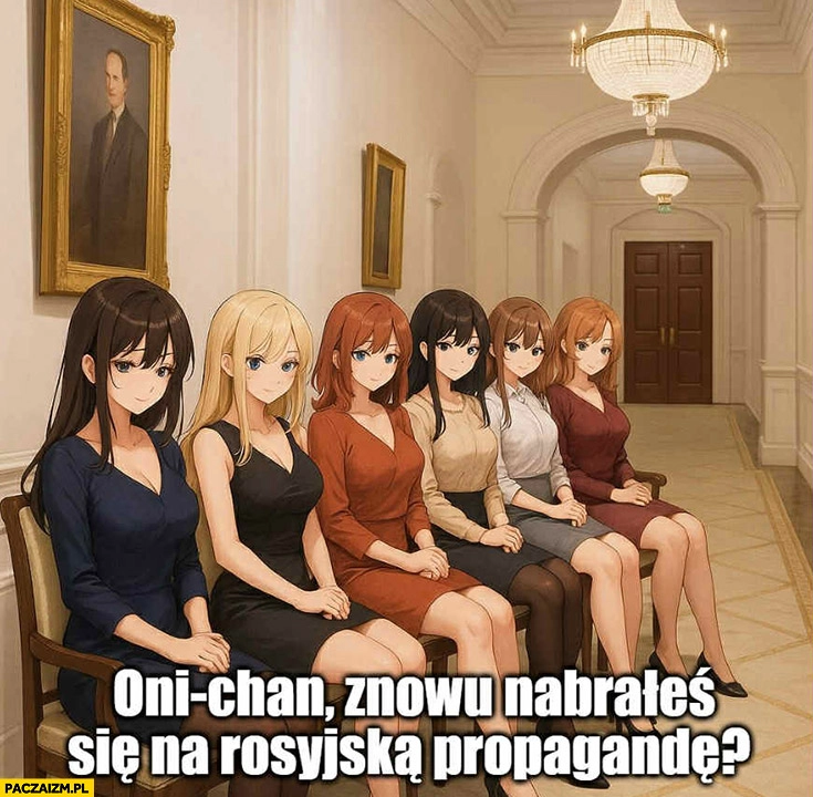 
    Oni-chan znowu nabrałeś się na rosyjską propagandę? Przywódcy na korytarzu manga anime