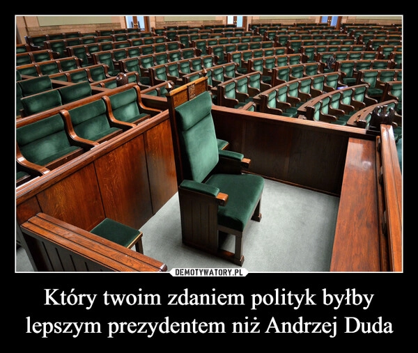 
    Który twoim zdaniem polityk byłby lepszym prezydentem niż Andrzej Duda