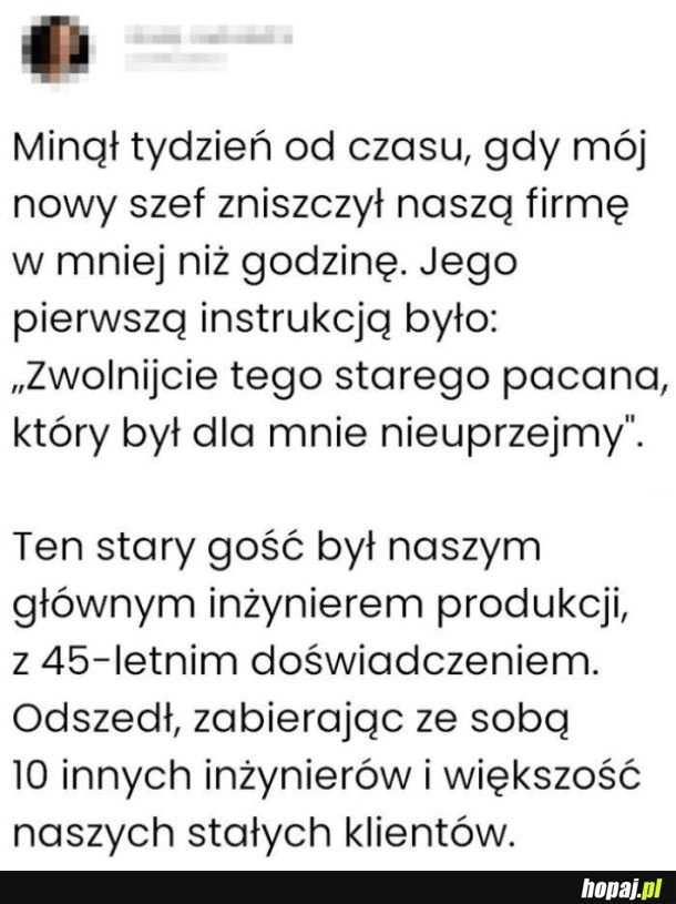 
    Kiedy d..bil zostaje szefem