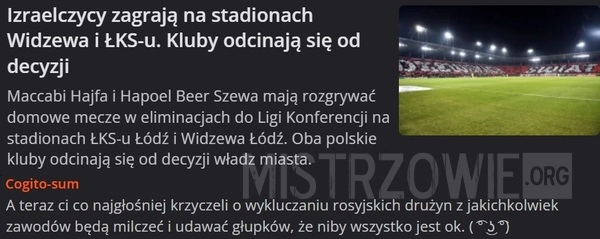 
    Izraelczycy zagrają na stadionach Widzewa i ŁKS-u