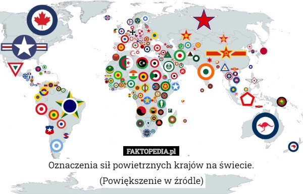 
    Oznaczenia sił powietrznych krajów na świecie.
(Powiększenie w źródle)