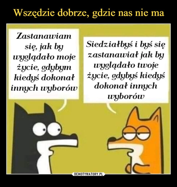 
    Wszędzie dobrze, gdzie nas nie ma