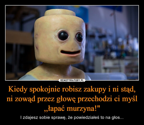 
    Kiedy spokojnie robisz zakupy i ni stąd, ni zowąd przez głowę przechodzi ci myśl ,,łapać murzyna!"