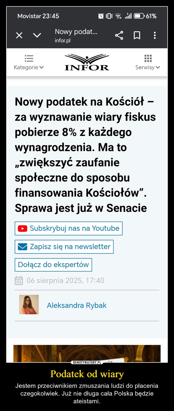 
    Podatek od wiary