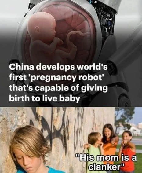 
    When robots can give birth but a tran woman still can't... now you know!