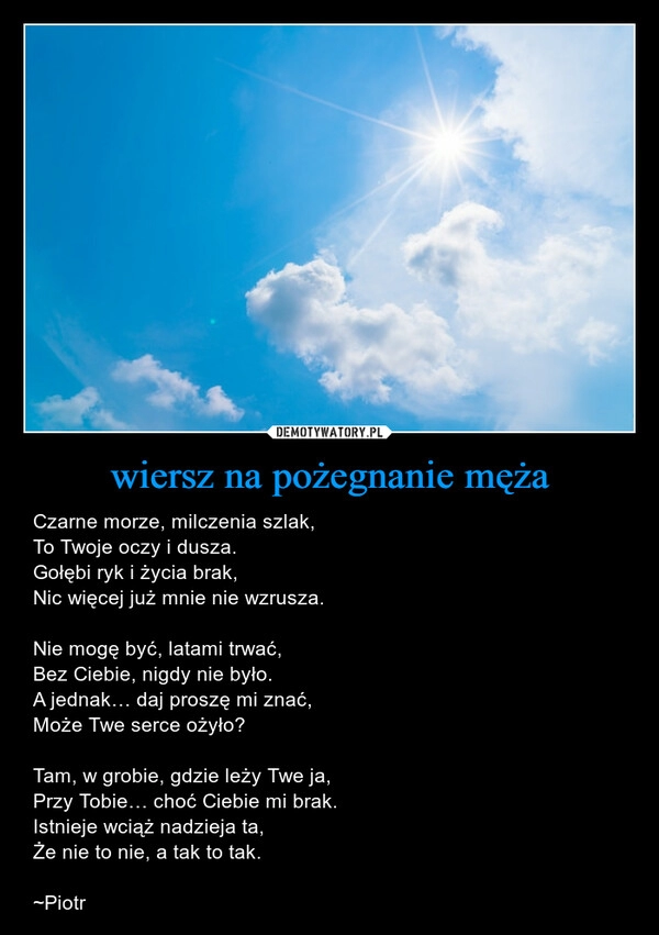 
    wiersz na pożegnanie męża