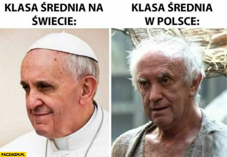 
    Papież Franciszek klasa średnia na świecie vs klasa średnia w Polsce porównanie