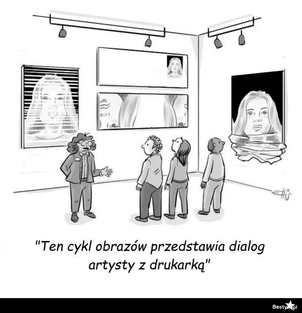 
    Dialog artysty z drukarką 