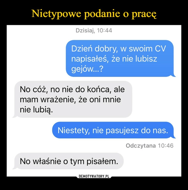 
    Nietypowe podanie o pracę