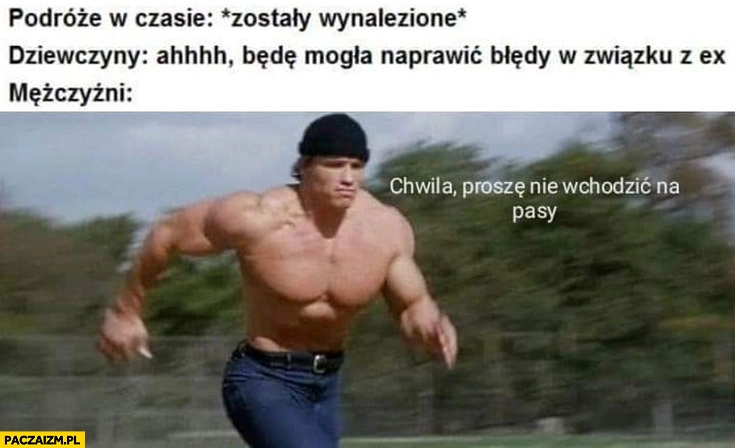 
    Podróże w czasie wynalezione, Schwarzenegger mężczyźni chwila proszę nie wchodzić na pasy Hajto