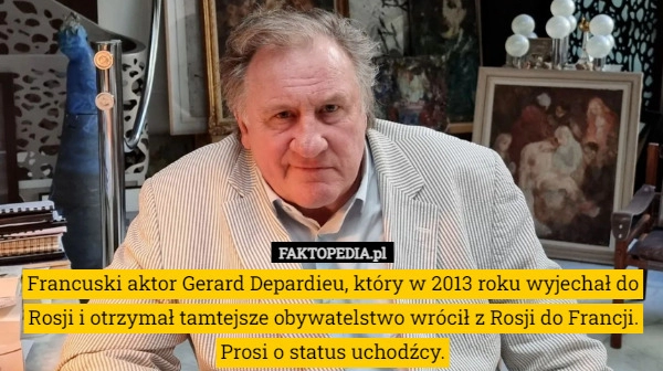 
    Francuski aktor Gerard Depardieu, który w 2013 roku wyjechał do Rosji i