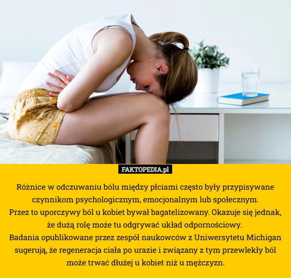 
    Różnice w odczuwaniu bólu między płciami często były przypisywane czynnikom