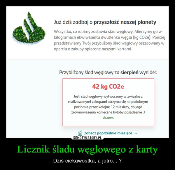 
    Licznik śladu węglowego z karty