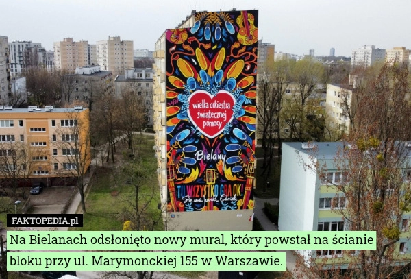 
    Na Bielanach odsłonięto nowy mural, który powstał na ścianie bloku przy