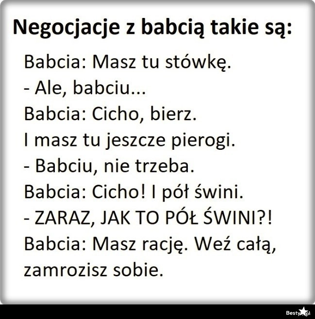 
    Negocjacje z babcią 