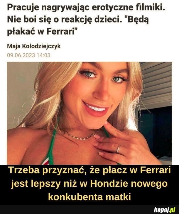 
    Płacz w Ferrari.