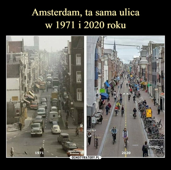 
    Amsterdam, ta sama ulica
w 1971 i 2020 roku