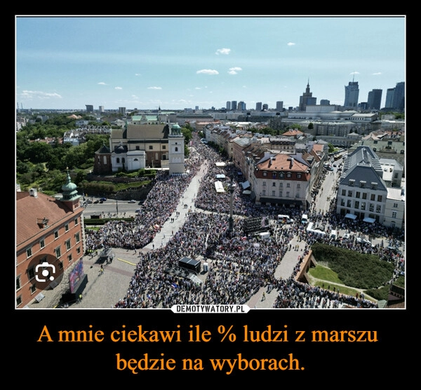 
    A mnie ciekawi ile % ludzi z marszu  będzie na wyborach.