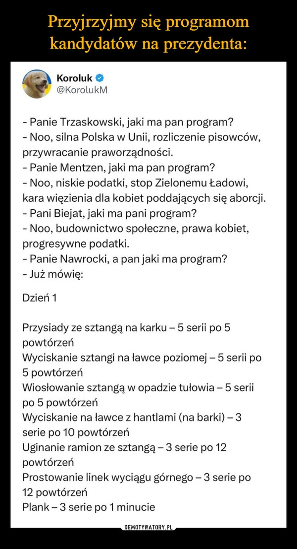 
    Przyjrzyjmy się programom kandydatów na prezydenta: