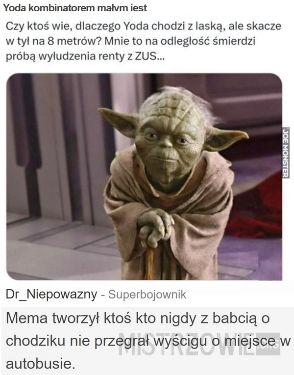 
    Yoda kombinatorem małym jest