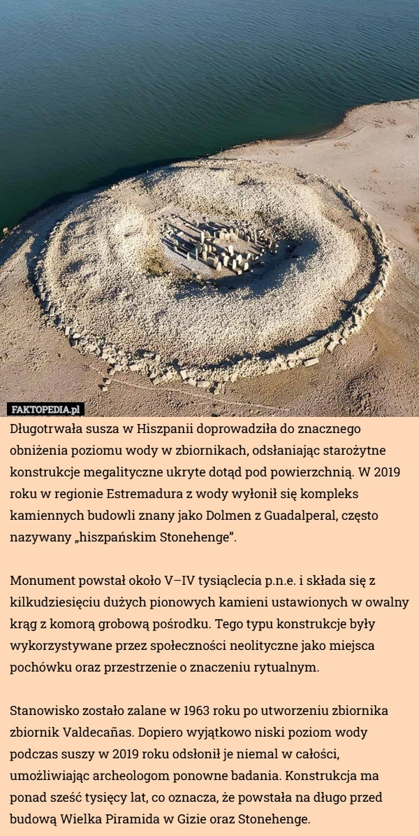 
    Długotrwała susza w Hiszpanii doprowadziła do znacznego obniżenia poziomu