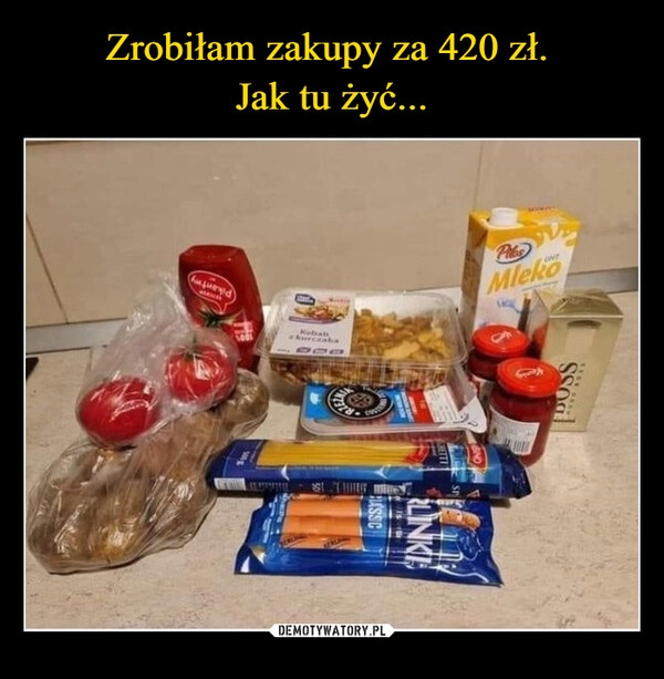 
    Zrobiłam zakupy za 420 zł. 
Jak tu żyć...