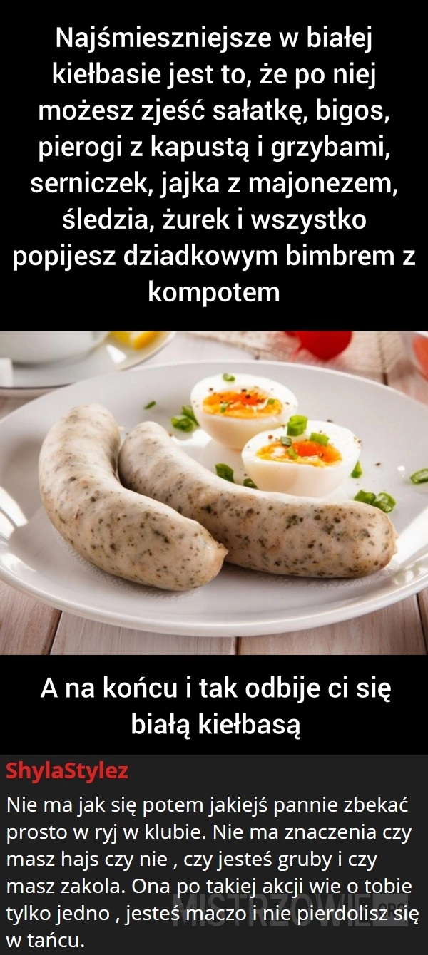 
    Biała kiełbasa