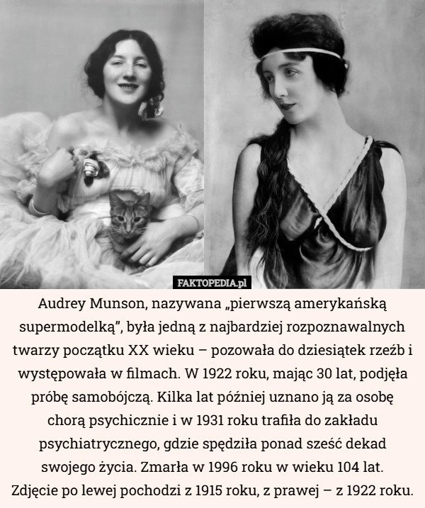 
    Audrey Munson, nazywana „pierwszą amerykańską supermodelką”, była jedną...