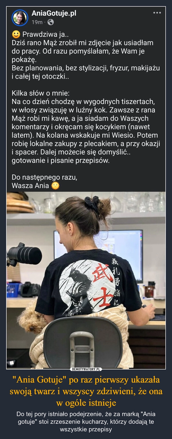 
    "Ania Gotuje" po raz pierwszy ukazała swoją twarz i wszyscy zdziwieni, że ona w ogóle istnieje