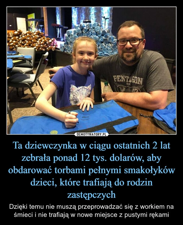 
    Ta dziewczynka w ciągu ostatnich 2 lat zebrała ponad 12 tys. dolarów, aby obdarować torbami pełnymi smakołyków dzieci, które trafiają do rodzin zastępczych