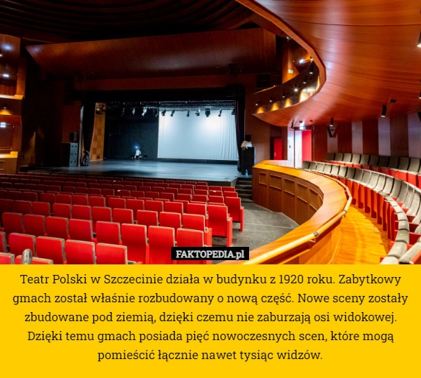 
    Teatr Polski w Szczecinie działa w budynku z 1920 roku. Zabytkowy gmach