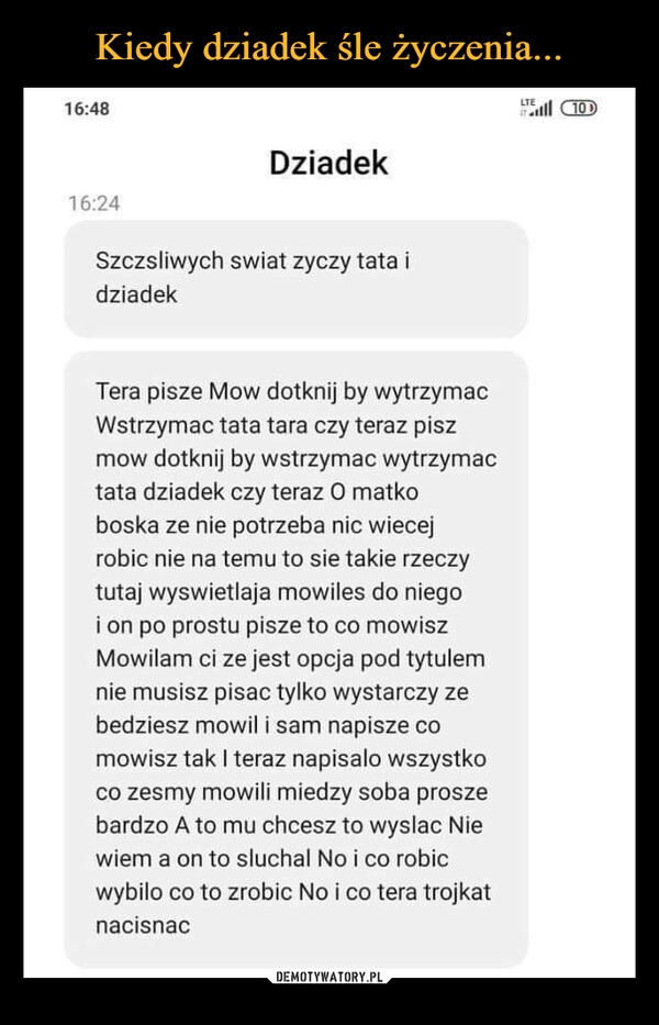 
    
Kiedy dziadek śle życzenia... 