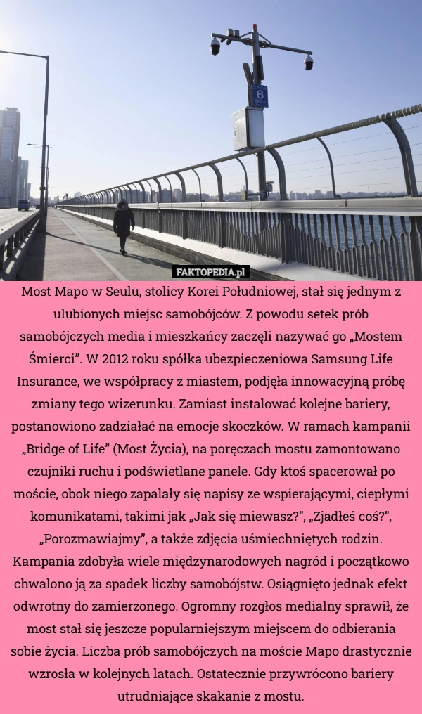 
    Most Mapo w Seulu, stolicy Korei Południowej, stał się jednym z ulubionych